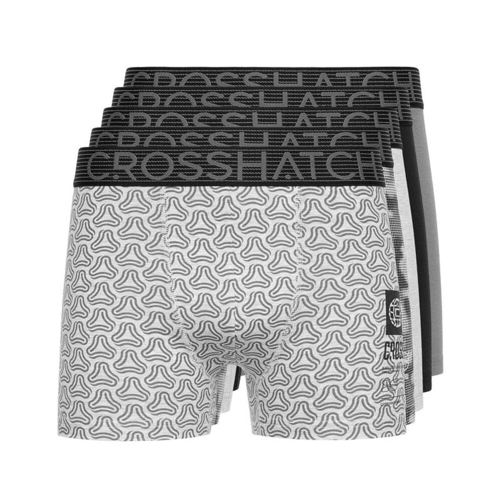 Crosshatch Mens Buzzard Boxer Shorts (Pack of 5) / Grey Marl